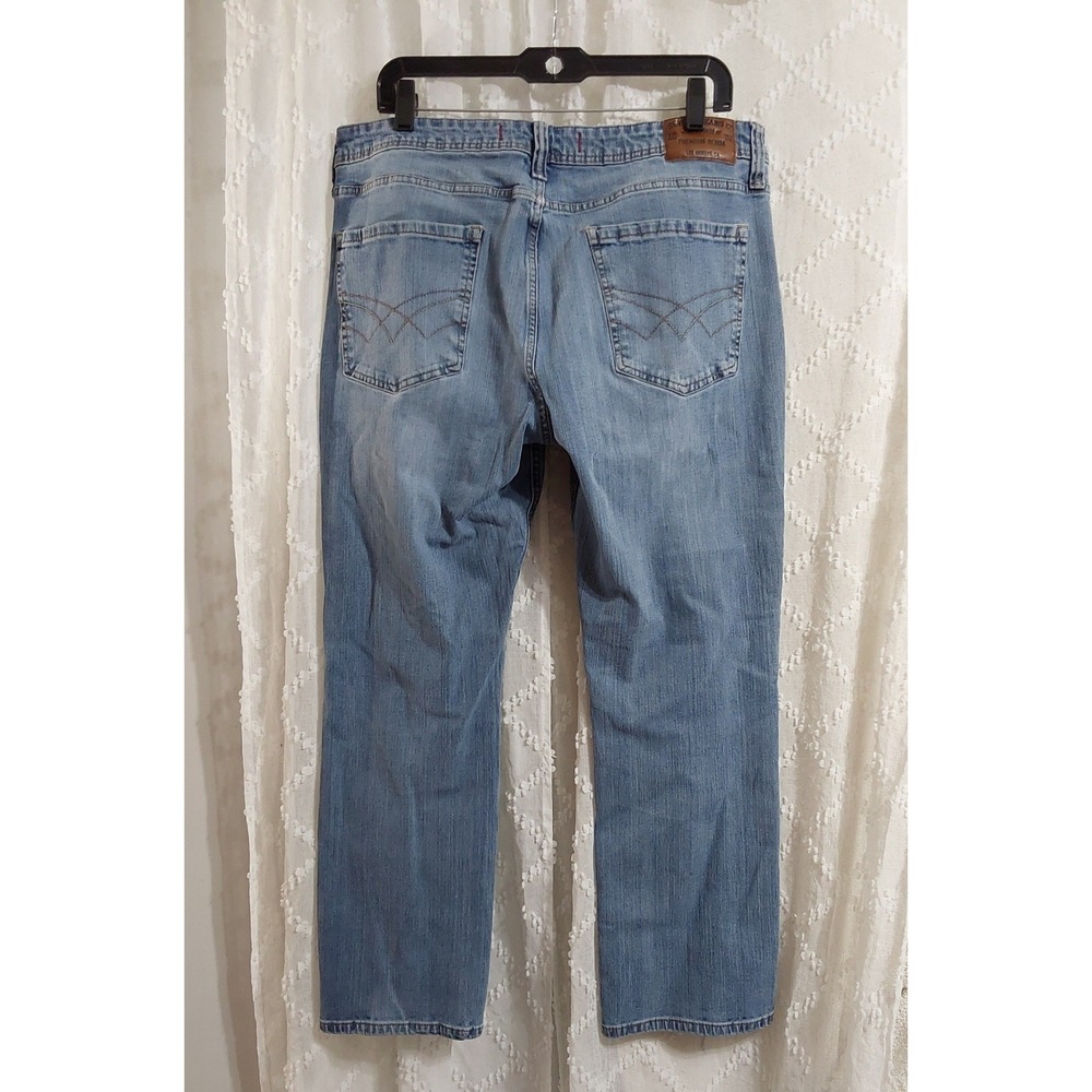 Seven7 Premium Denim Co Mens Straight Fit Light Wash Stretch Jeans W36 L30